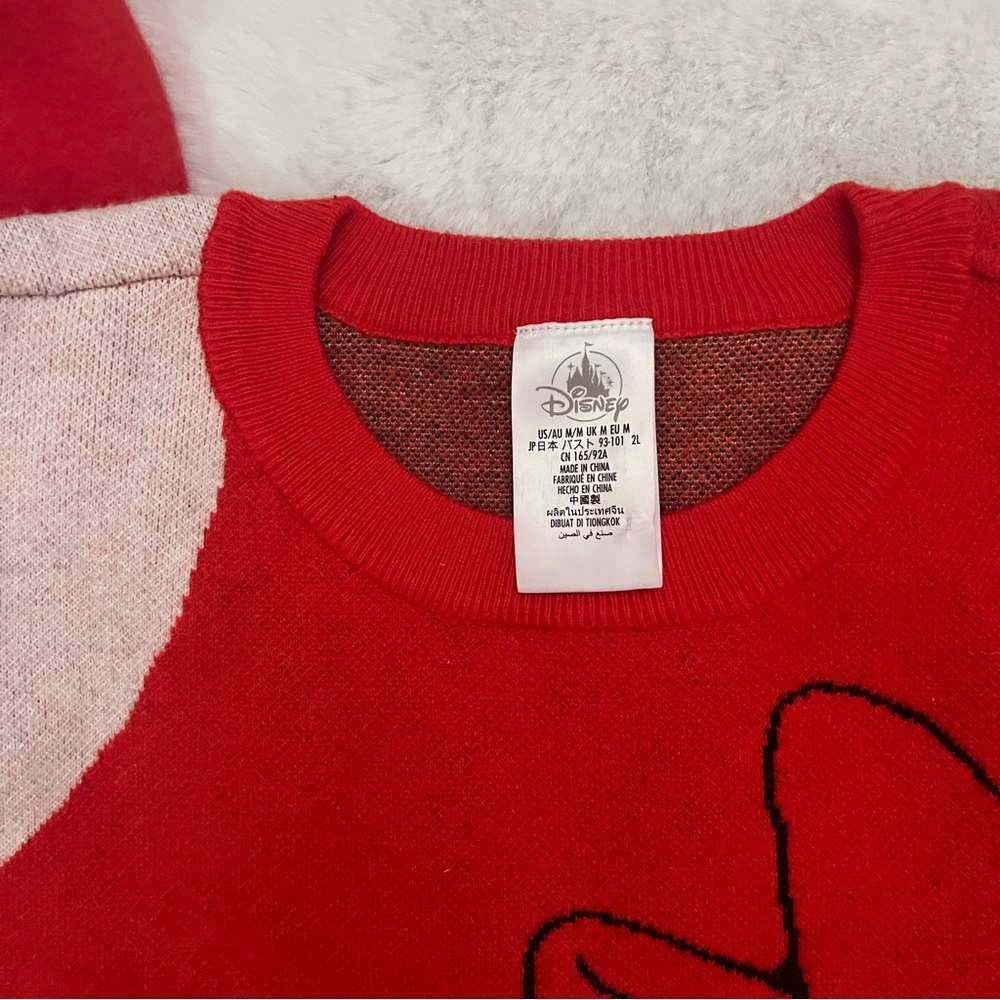 NWOT Disney Minnie Mouse Sweater Red White Polka Dots Adults - Picture 3 of 6
